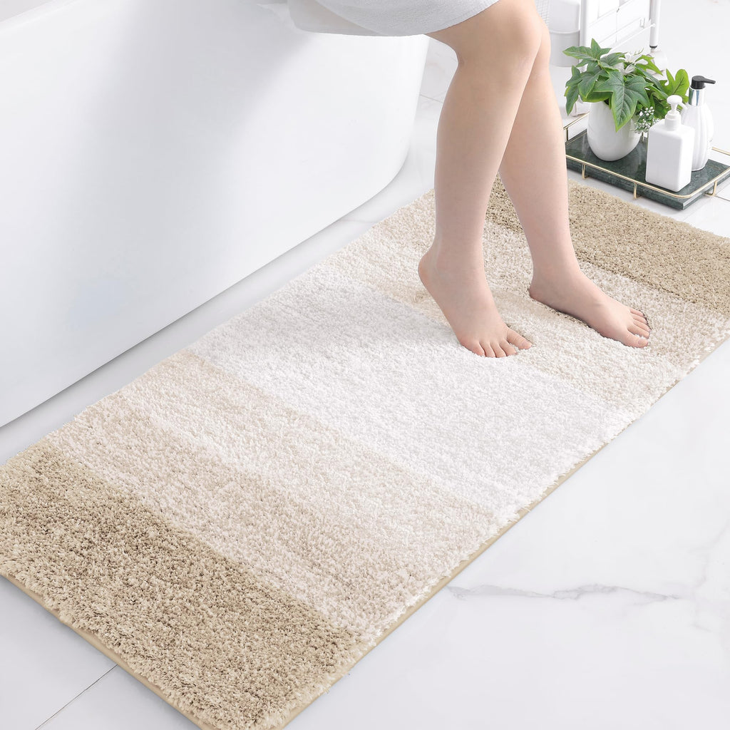 Tapis de bain en microfibre ultra doux et absorbant - Tapis shaggy antidérapant, lavable en machine, 40x60 cm