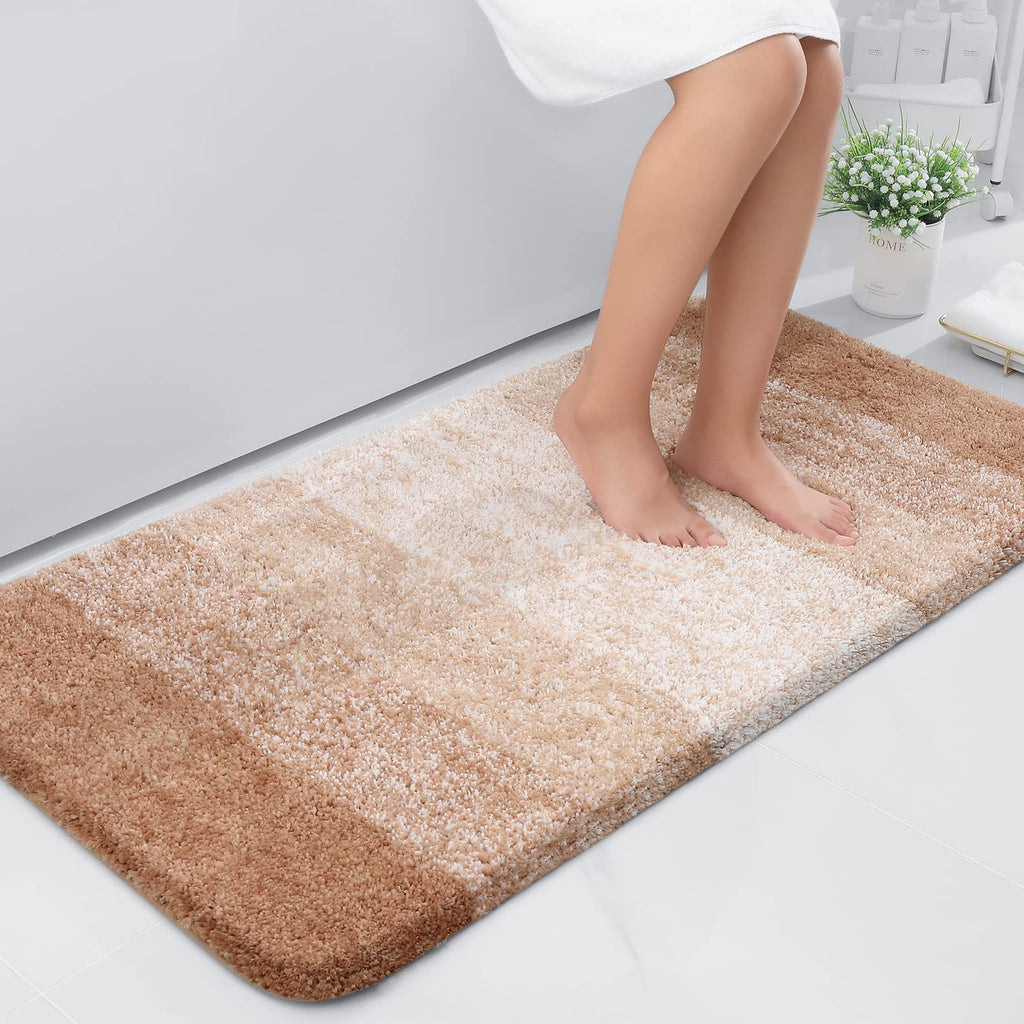 Tapis de bain en microfibre ultra doux et absorbant - Tapis shaggy antidérapant, lavable en machine, 40x60 cm