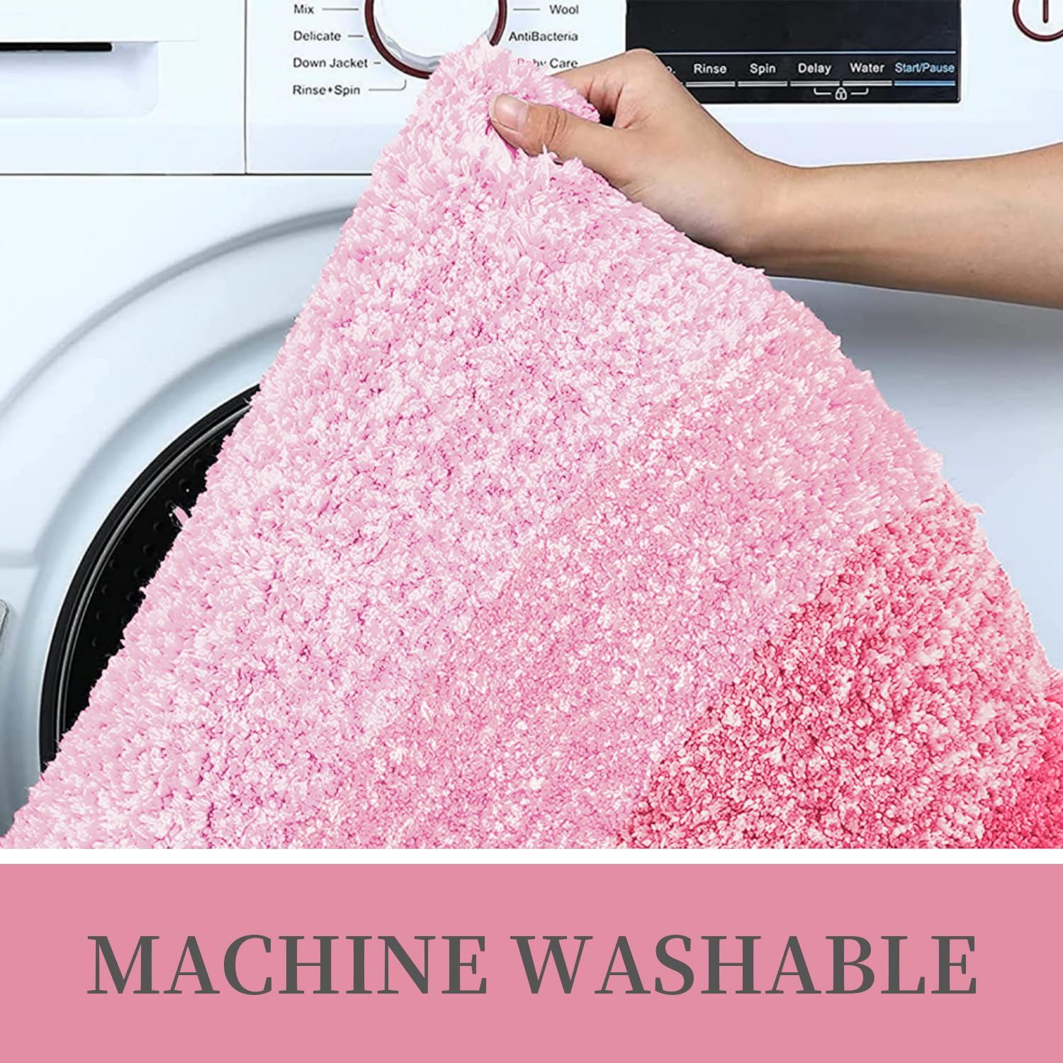 Tapis de bain en microfibre ultra doux et absorbant - Tapis shaggy antidérapant, lavable en machine, 40x60 cm