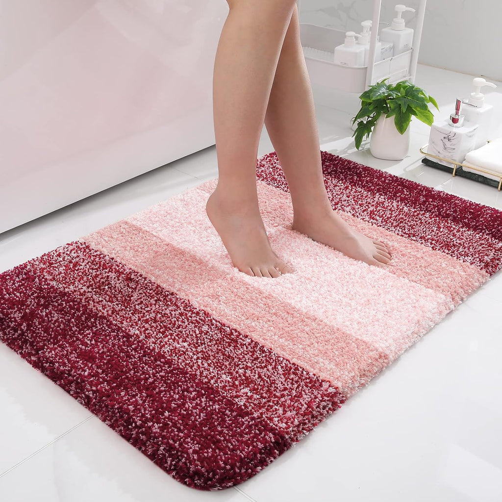 Tapis de bain en microfibre ultra doux et absorbant - Tapis shaggy antidérapant, lavable en machine, 40x60 cm