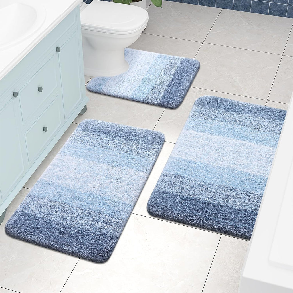 Tapis de bain en microfibre ultra doux et absorbant - Tapis shaggy antidérapant, lavable en machine, 40x60 cm