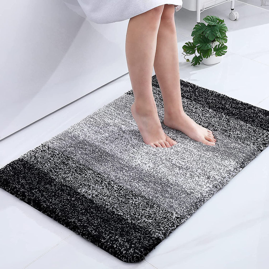 Tapis de bain en microfibre ultra doux et absorbant - Tapis shaggy antidérapant, lavable en machine, 40x60 cm