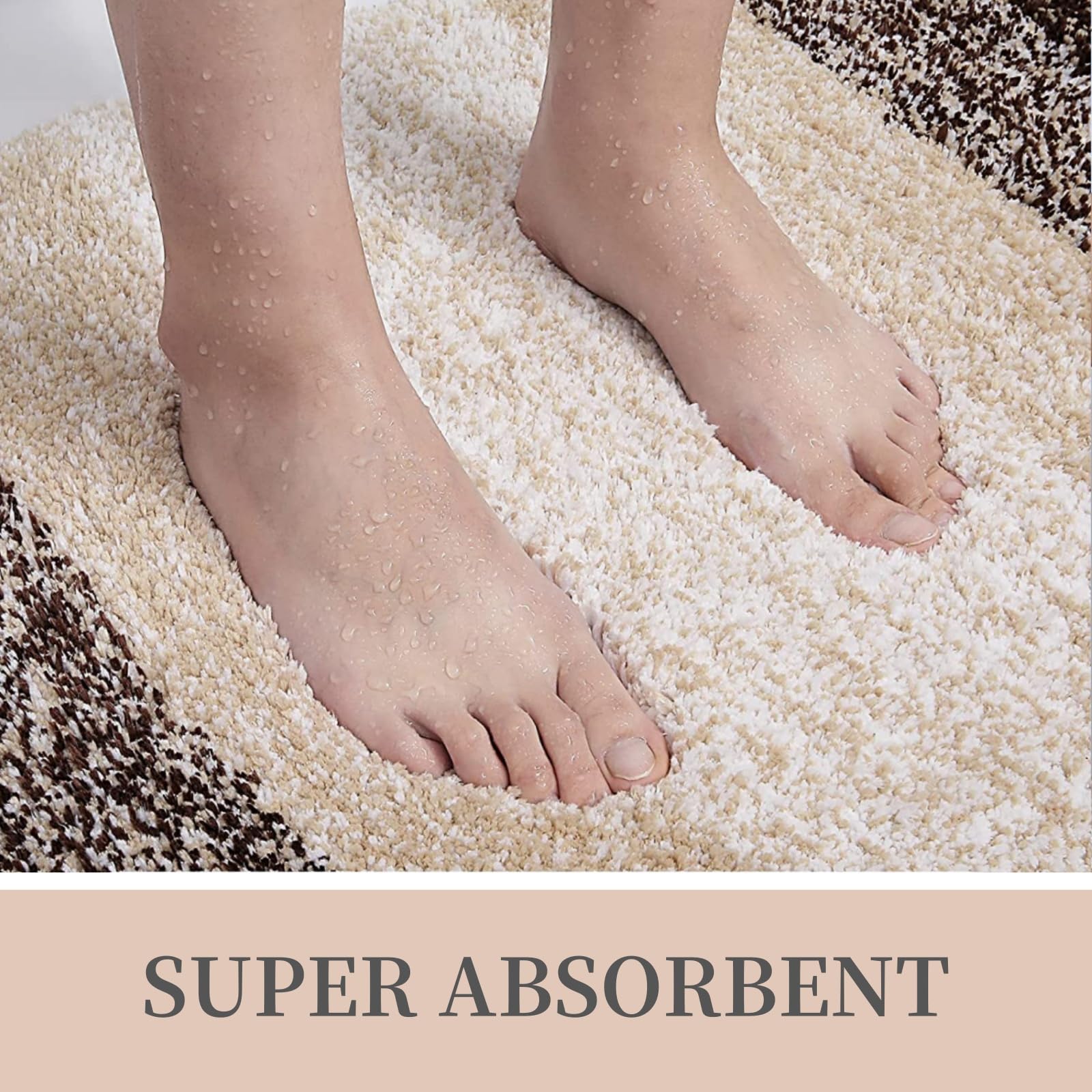 Tapis de bain en microfibre ultra doux et absorbant - Tapis shaggy antidérapant, lavable en machine, 40x60 cm