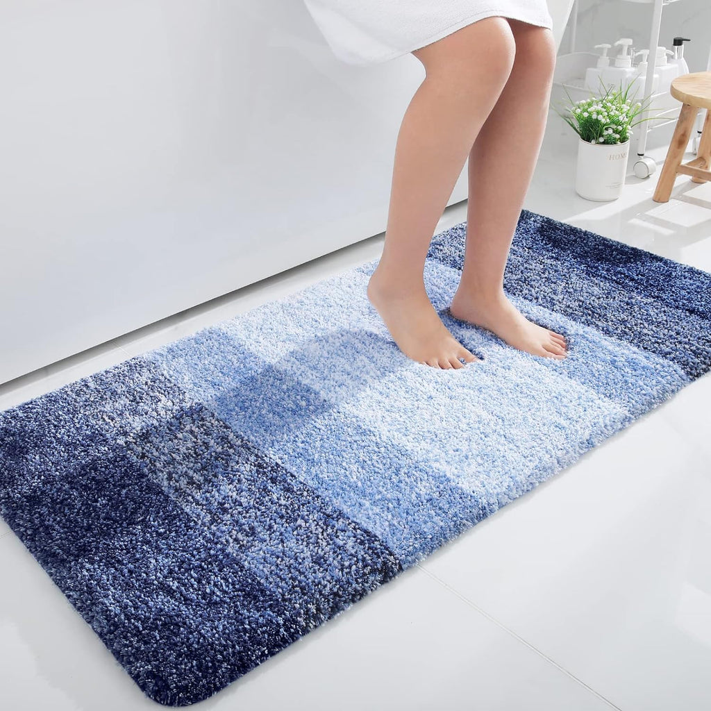 Tapis de bain en microfibre ultra doux et absorbant - Tapis shaggy antidérapant, lavable en machine, 40x60 cm