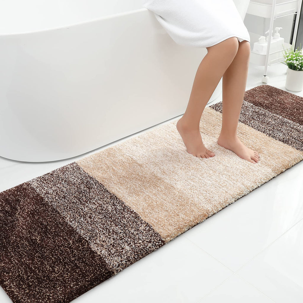 Tapis de bain en microfibre ultra doux et absorbant - Tapis shaggy antidérapant, lavable en machine, 40x60 cm