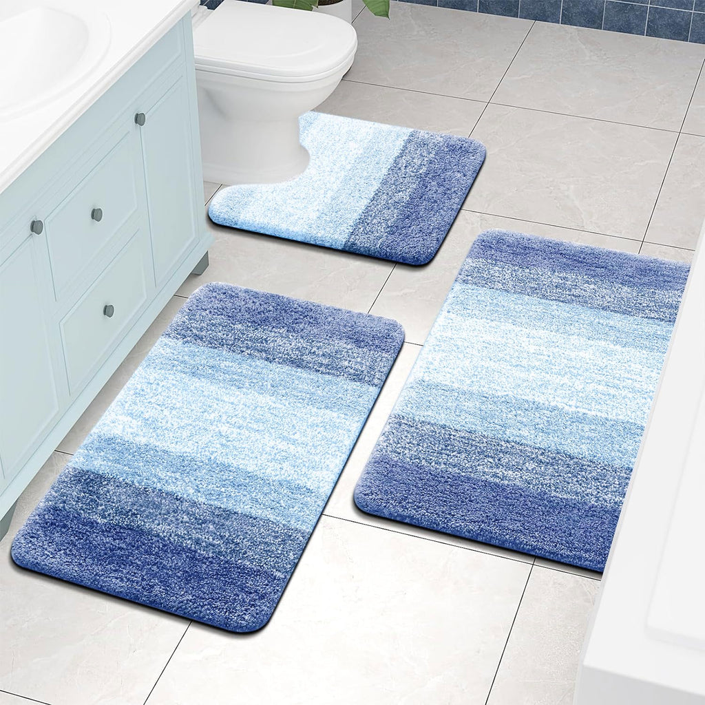 Tapis de bain en microfibre ultra doux et absorbant - Tapis shaggy antidérapant, lavable en machine, 40x60 cm