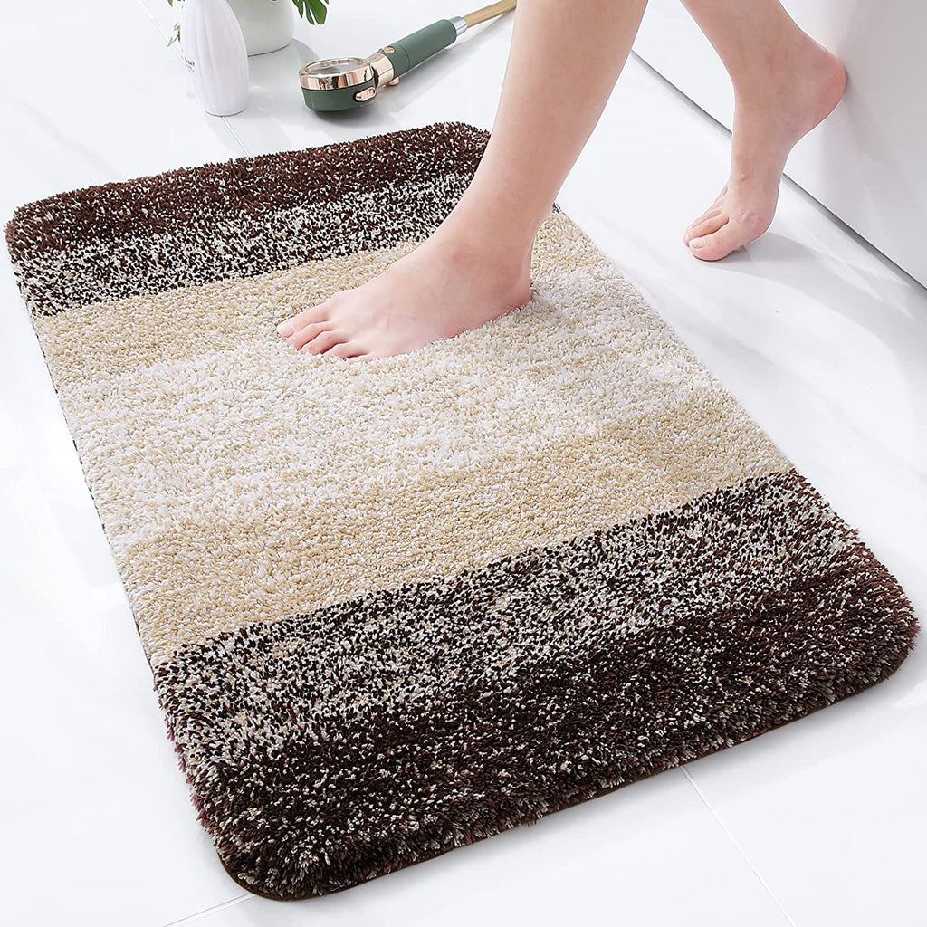 Tapis de bain en microfibre ultra doux et absorbant - Tapis shaggy antidérapant, lavable en machine, 40x60 cm