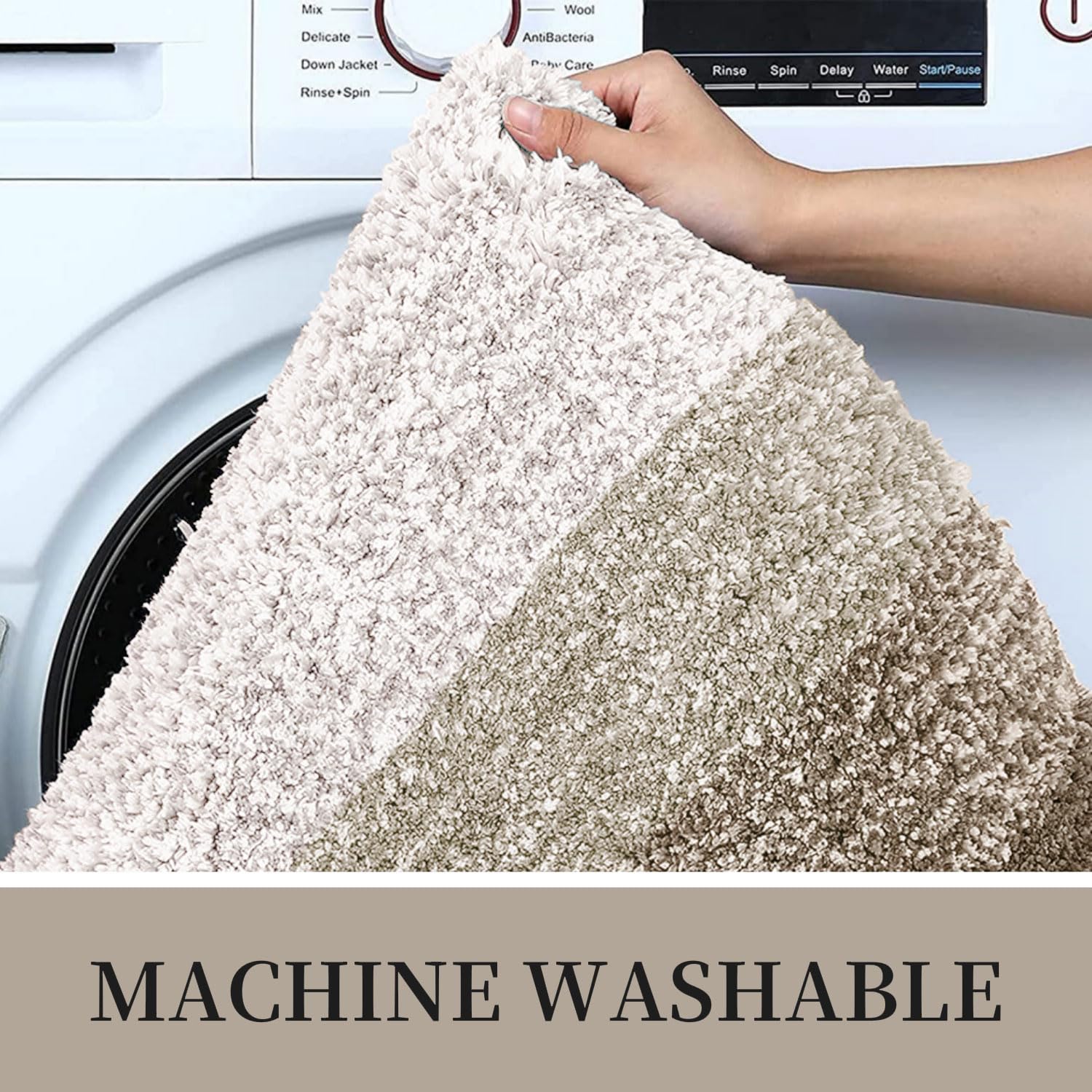 Tapis de bain en microfibre ultra doux et absorbant - Tapis shaggy antidérapant, lavable en machine, 40x60 cm