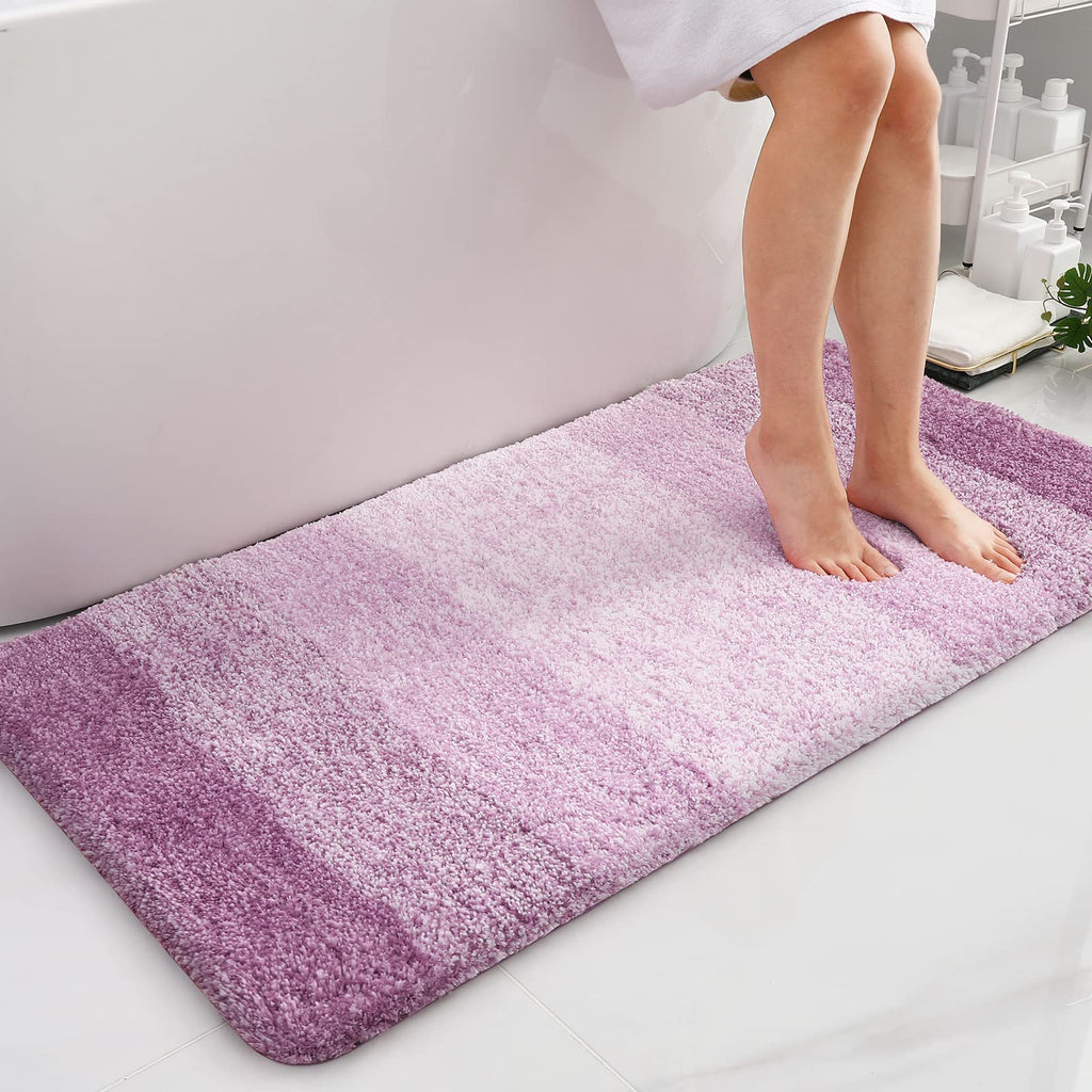 Tapis de bain en microfibre ultra doux et absorbant - Tapis shaggy antidérapant, lavable en machine, 40x60 cm