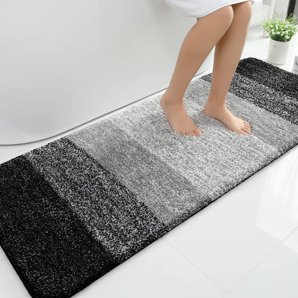 Tapis de bain en microfibre ultra doux et absorbant - Tapis shaggy antidérapant, lavable en machine, 40x60 cm