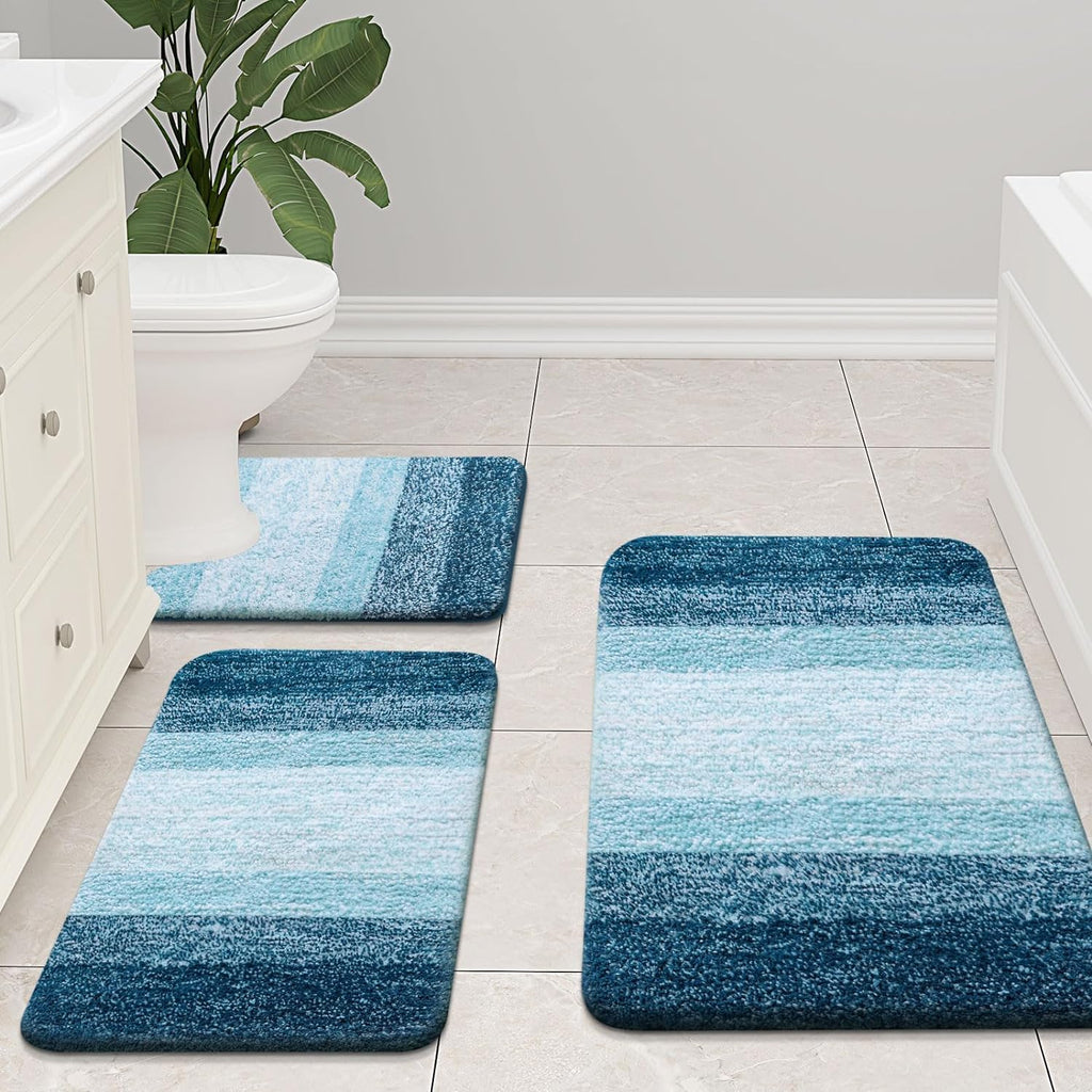 Tapis de bain en microfibre ultra doux et absorbant - Tapis shaggy antidérapant, lavable en machine, 40x60 cm