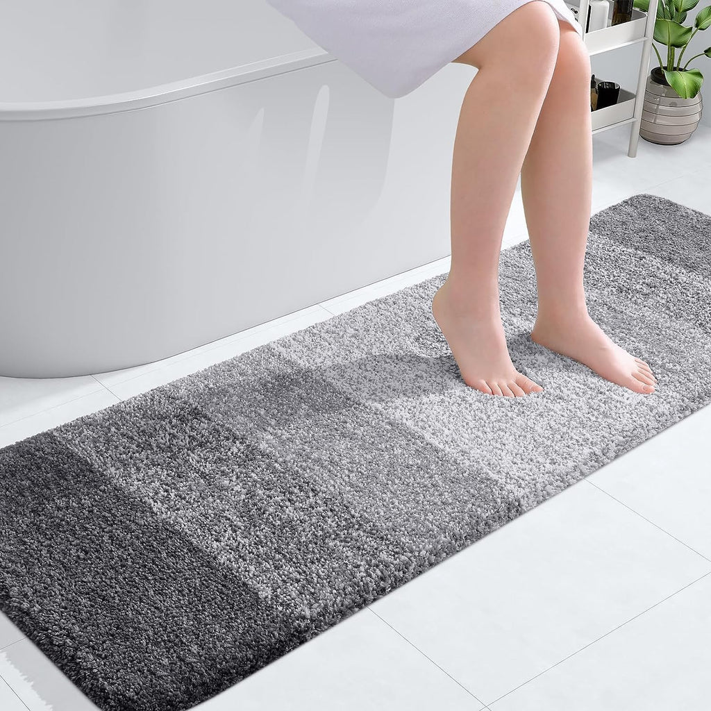 Tapis de bain en microfibre ultra doux et absorbant - Tapis shaggy antidérapant, lavable en machine, 40x60 cm
