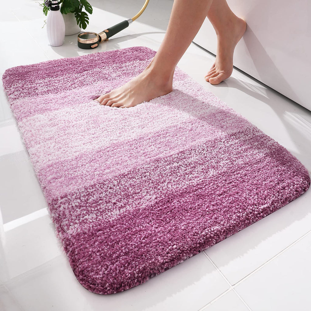 Tapis de bain en microfibre ultra doux et absorbant - Tapis shaggy antidérapant, lavable en machine, 40x60 cm