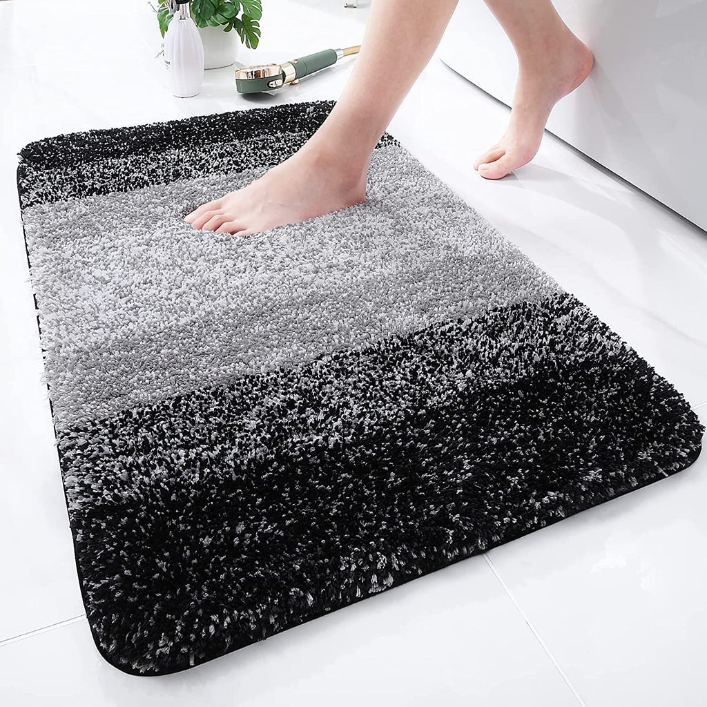 Tapis de bain en microfibre ultra doux et absorbant - Tapis shaggy antidérapant, lavable en machine, 40x60 cm