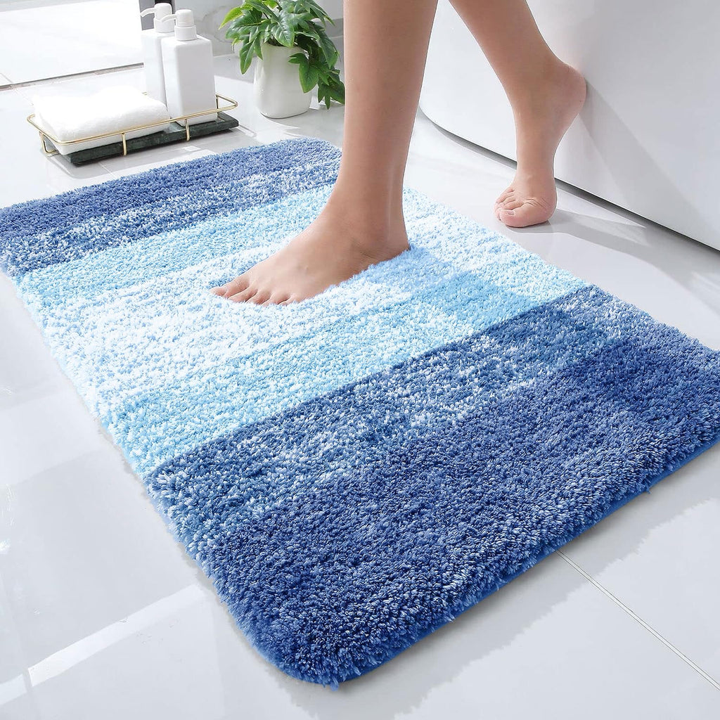 Tapis de bain en microfibre ultra doux et absorbant - Tapis shaggy antidérapant, lavable en machine, 40x60 cm