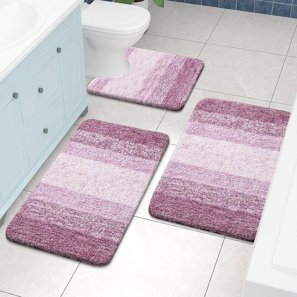 Tapis de bain en microfibre ultra doux et absorbant - Tapis shaggy antidérapant, lavable en machine, 40x60 cm