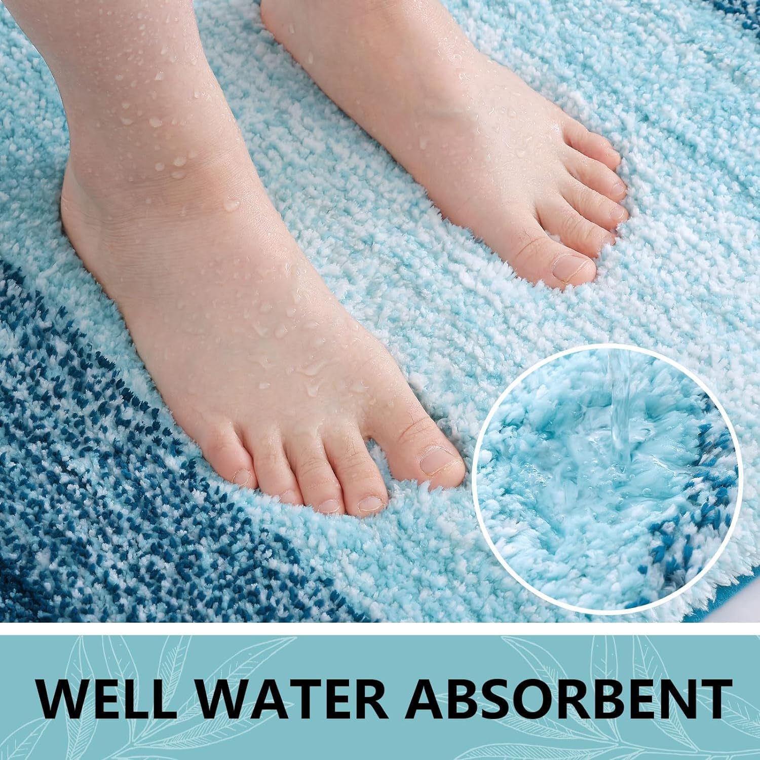 Tapis de bain en microfibre ultra doux et absorbant - Tapis shaggy antidérapant, lavable en machine, 40x60 cm