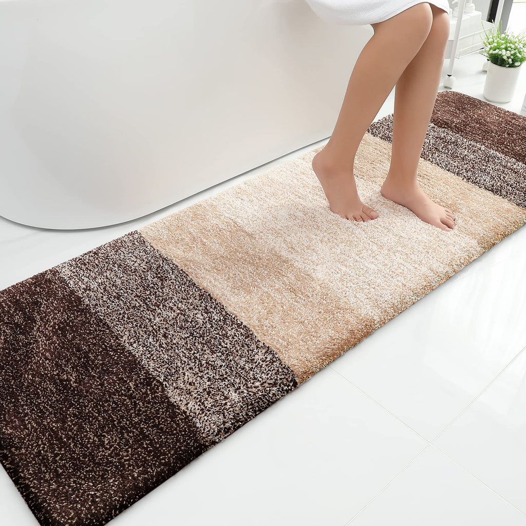 Tapis de bain en microfibre ultra doux et absorbant - Tapis shaggy antidérapant, lavable en machine, 40x60 cm