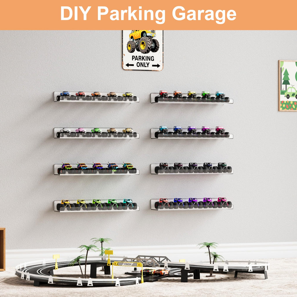 Étagères Acrylique Transparentes Upsimples, 38 cm - Lot de 4 Étagères Flottantes Murales pour Rangement Livres Enfants/Chambre/Chambre/Salle de Bain/Cuisine