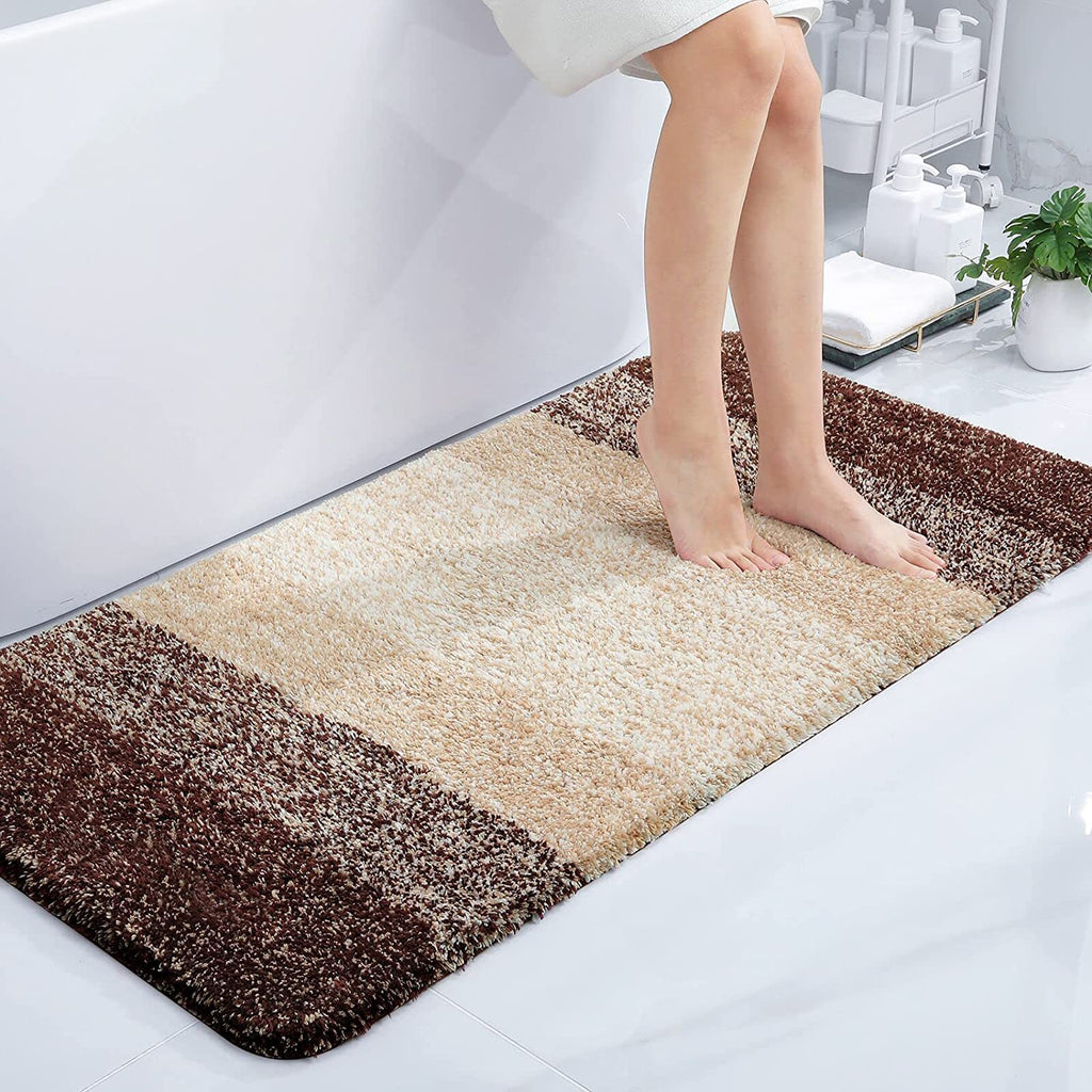 Tapis de bain en microfibre ultra doux et absorbant - Tapis shaggy antidérapant, lavable en machine, 40x60 cm